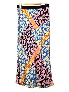 Corey Lynn Calter Multi Color Print Elastic Waist Midi Skirt Size S Boho